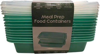 MADISON YORK Reusable 34 oz Meal Prep Containers, 20 Piece, Microwave Safe, Dishwasher Safe, Freezer Safe, Stackable