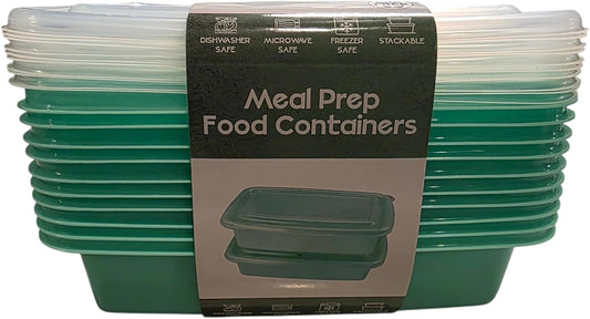 MADISON YORK Reusable 34 oz Meal Prep Containers, 20 Piece, Microwave Safe, Dishwasher Safe, Freezer Safe, Stackable
