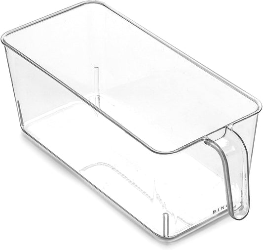 BINO | Clear Storage Organizer | THE HOLDER COLLECTION | Clear Containers for Organizing with Built-in Handles | Pantry Organization and Storage | Fridge Organizer | Smart Storage Bin Cabinet | Large