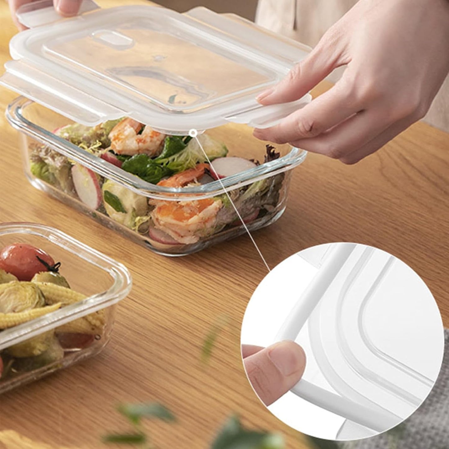 FEOOWV 4Pack 13oz/0.37L Glass Meal Prep Containers with Lids, Glass Storage Containers with Lids, BPA-Free, Pantry Organizers and Storage, Freezer to Oven Safe (Pink)