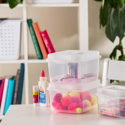 Sterilite 12-Pack FlipTop Stackable Rectangular Storage Bin with Hinging Lid, Clear
