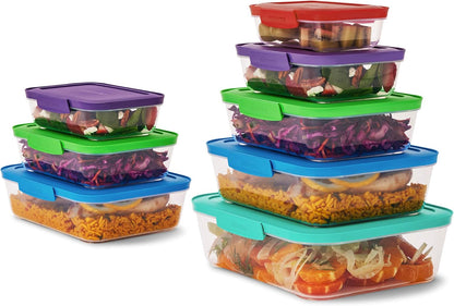 Sistema Nest It Meal Prep Food Storage Containers, 3 Compartments, 8 Cups, BPA-Free, 5-Pack
