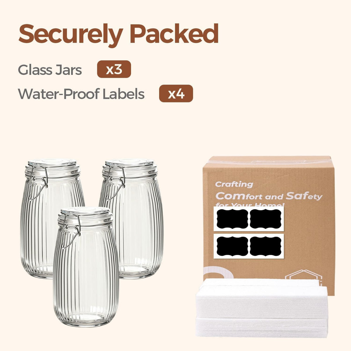 ComSaf Glass Pantry Jars with Airtight Lids 0.7 Gallon 2 Pack Wide Mouth | Flour sugar rice, Sourdough pickling, Pantry organization, Scoop included, Baking supplies, Bulk food storage, Large capacity