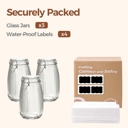 ComSaf Glass Pantry Jars with Airtight Lids 0.7 Gallon 2 Pack Wide Mouth | Flour sugar rice, Sourdough pickling, Pantry organization, Scoop included, Baking supplies, Bulk food storage, Large capacity