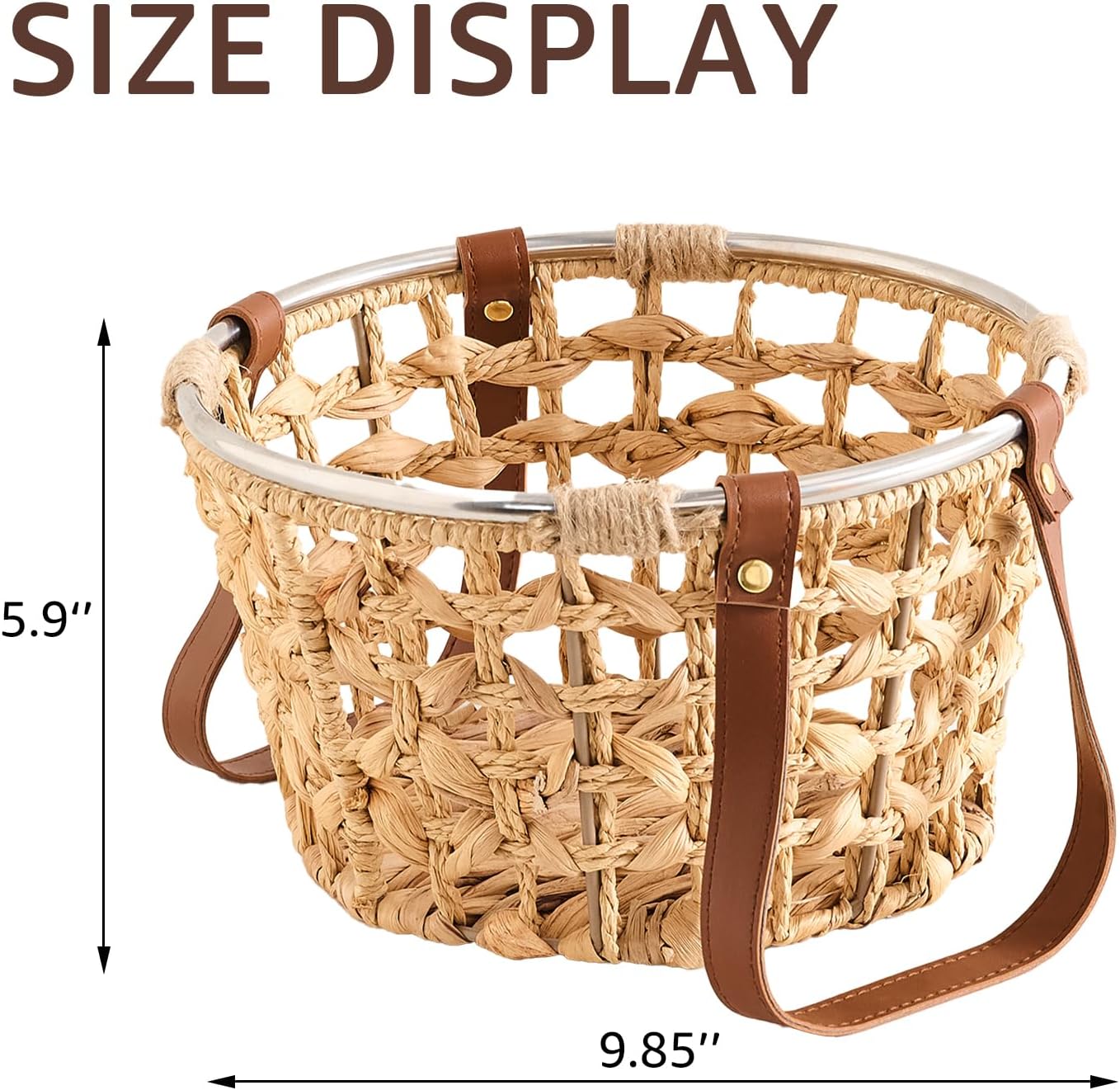 Egg Baskets for Collecting Fresh Eggs Farmhouse Handmade Wicker Hyacinth Egg Collecting Basket with Handle