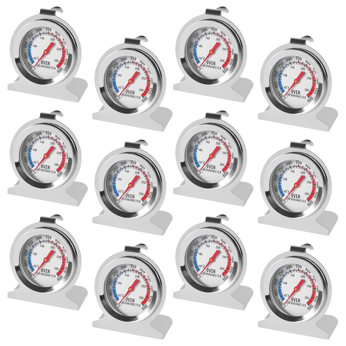 Oven Thermometer 100-600°F/50-300°C Stainless Steel Kitchen Cooking Thermomete OvenTemperature Gauge Grill Fry Chef Thermometer Oven Baking Chef Thermometer for Kitchen Cooking Baking