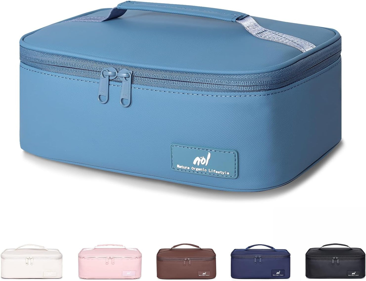 NOL Mini Insulated Lunch Bag for Women Men Kids | Small Leakproof Reusable Lunch Tote | Fits 6 Cans 330ml | Thermal Cooler for Work School Picnic Camping, Navy blue