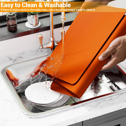 Food Grade Silicone Table Protector Mat 47x24 Inch, Heat Resistant Desk Pad for Baking/Painting/Resin/Welding, Non-Slip Waterproof Surface Easy Clean (3 Colors) (Gray)