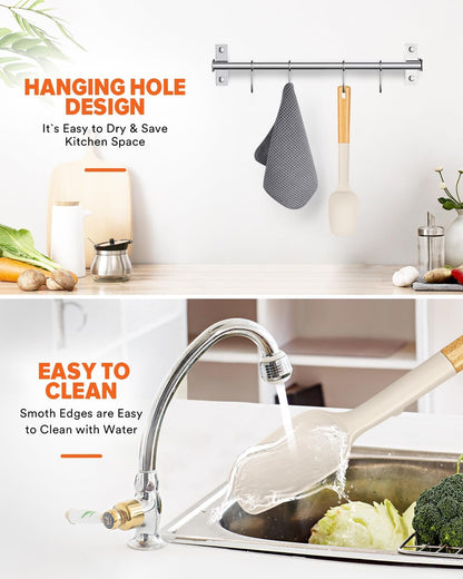 Badiano Silicone Spoon Spatula, Nonstick Rubber Spatula, Grey