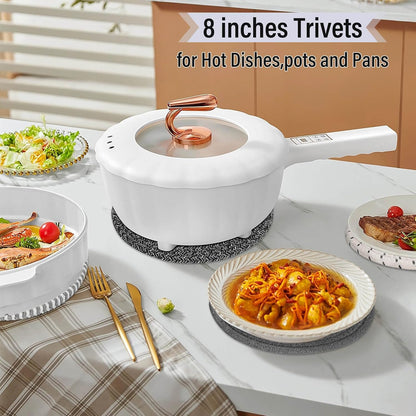 Tidponra Trivet Mats Set for Hot Dishes, 5 Heat Resistant Pot Holders Kitchen Counter, Table, Home Essentials, Anti Stain Hot Pads Plate Mats for Hot pots and Pans, 7 Inches