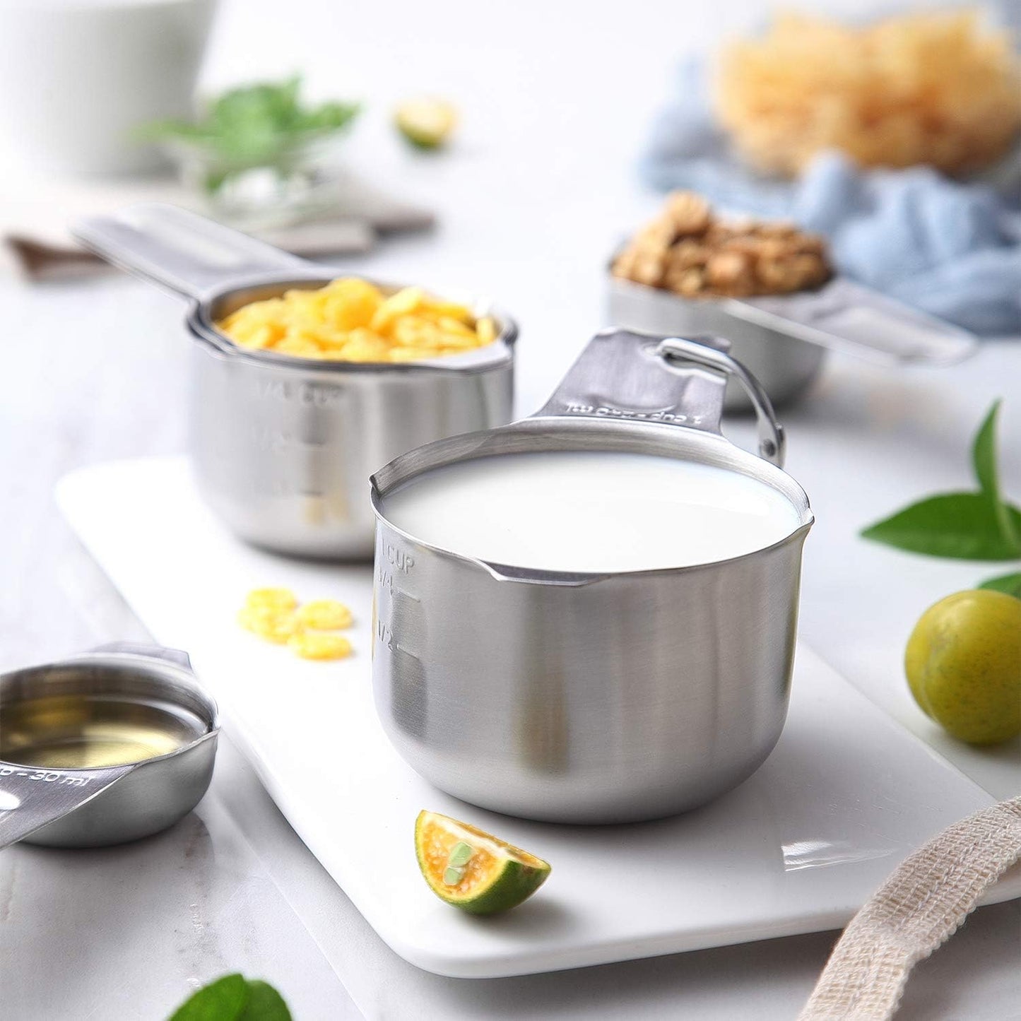 Spring Chef Stainless Steel Measuring Cups and Spoons Set of 14 with Leveler, Nesting Kitchen Metal Measuring Cups and Spoons Set for Dry and Liquid Ingredients, Perfect for Cooking & Baking
