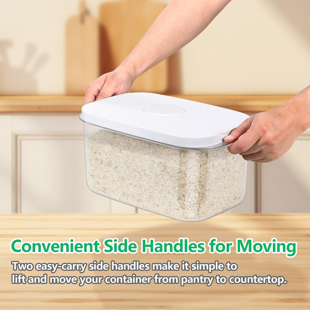 TBMAXS Versatile Storage Container Bin with Pop-up Lid & Scoop, Rice Flour Container Dog Cat Food Storage Container, Laundry Room Organization Household Essentials Kitchen Pantry Organizers