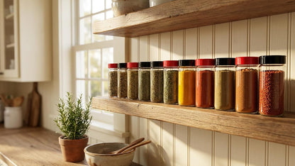 JARMING COLLECTIONS 16oz Glass Spice Shakers with Lids – Large Seasoning Containers with Shaker Tops for Kitchen, Pantry & Herb Storage