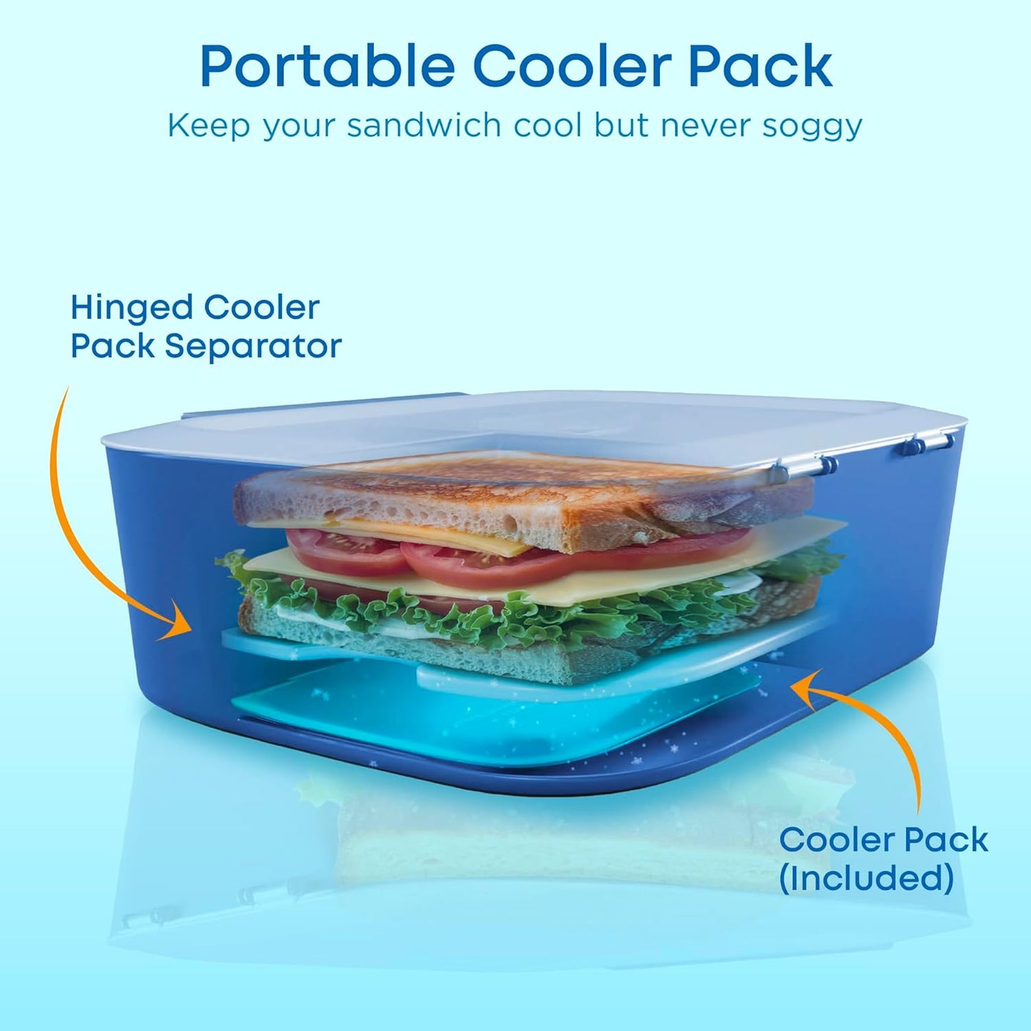 KARRICO Leakproof Lunch Box – 3-Compartment Bento Box, Cooler Pack & Adjustable Divider, Extra Large & BPA-Free – Dishwasher Safe, Ideal for On-the-Go Meals, Green