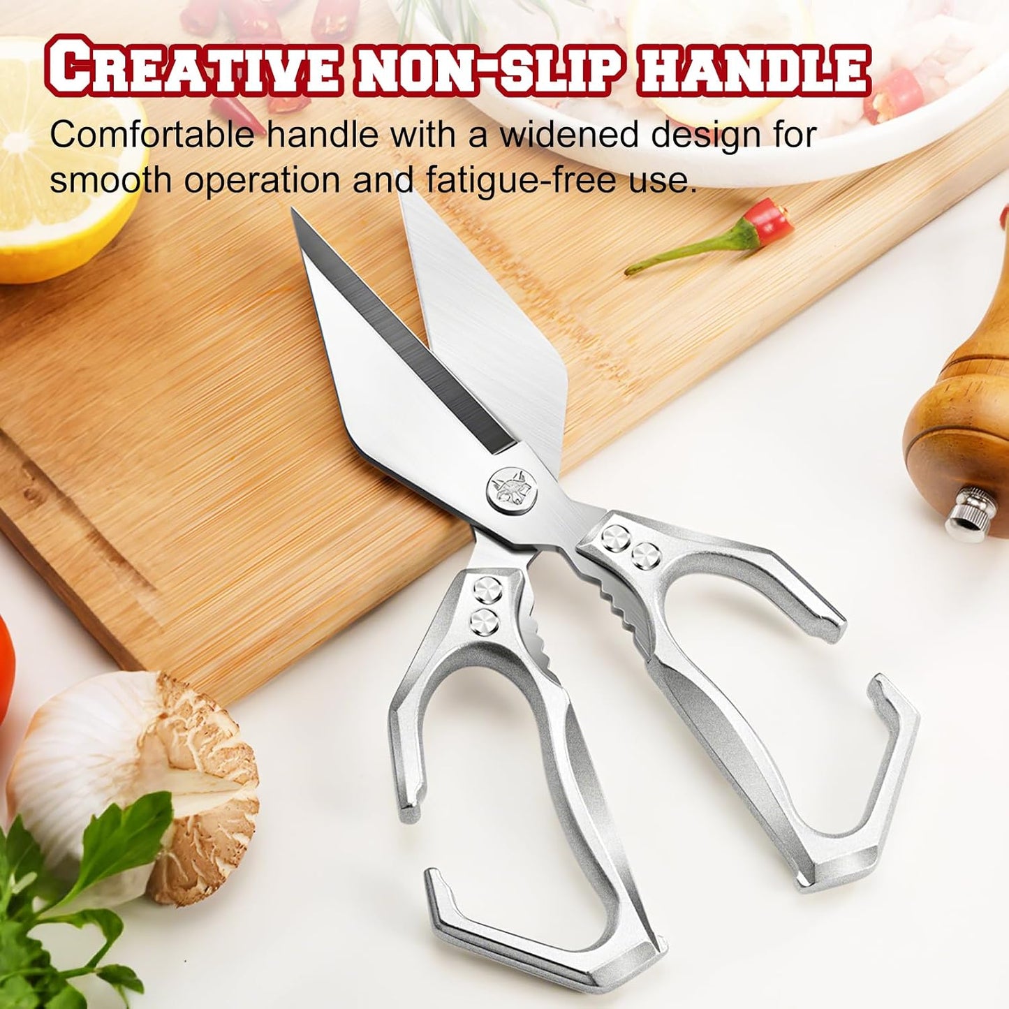 Multifunctional Heavy-Duty Kitchen Shears,oultry Scissors,Stainless Steel Heavy Duty Scissors,High-Carbon Steel Culinary Shears for Chicken,Meat, Seafood,Bone Cutting