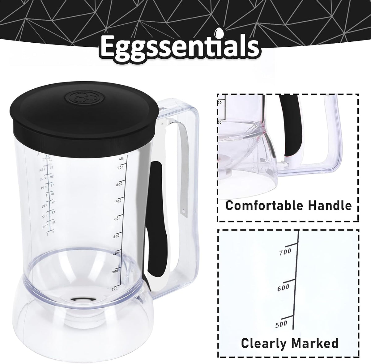Eggssentials Pancake Batter Dispenser with Squeeze Handle Pancake Dispenser