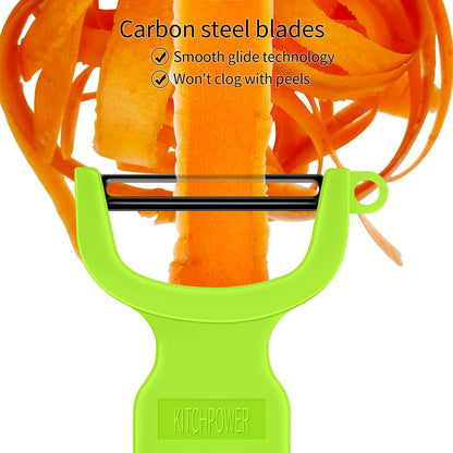 Original Vegetable Peeler Carbon Steel Blade 3-Pack Red/Green/Yellow