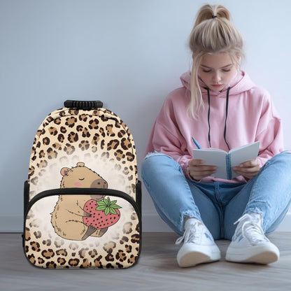Highland Cow Backpack with Lunch Box Set for Kids Sunflower School Backpack for Girls Boys Back to School Bag Student Travel Backpacks Reusable Utensils Pen Case Water Bottle Bag 5PCS