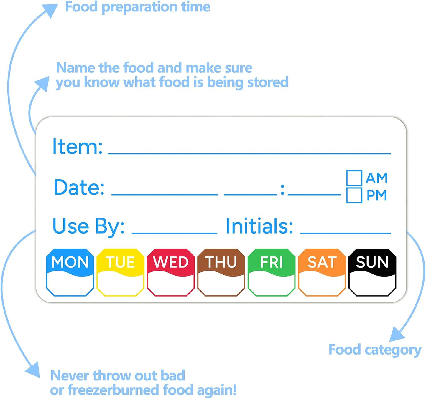500 Pcs 1 inch X 2 inch Restaurant Quality Shelf Life Food Rotation Labels, Self-Adhesive Removable for Reusable Containers, Food Safety Date Sticker, Leftover Labels (1 * 2in-500pc-Yellow6)