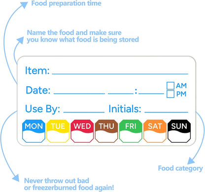 500 Pcs 1 inch X 2 inch Restaurant Quality Shelf Life Food Rotation Labels, Self-Adhesive Removable for Reusable Containers, Food Safety Date Sticker, Leftover Labels (1 * 2in-500pc-Yellow6)