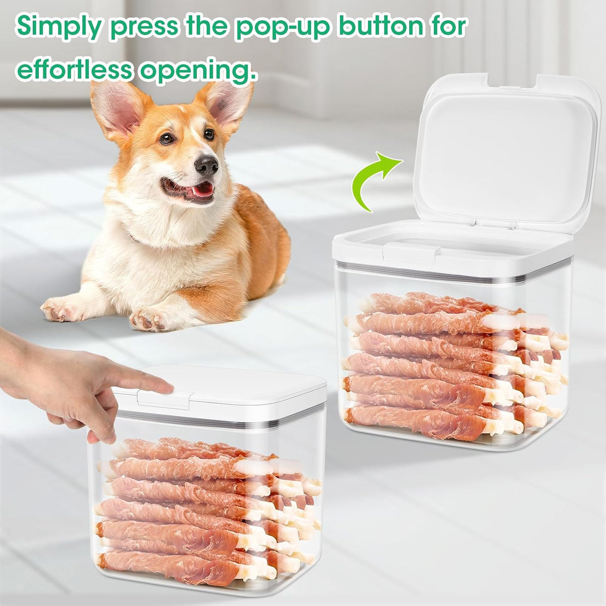 TBMax Dog Cat Food Storage Container 12Lbs with Airtight Flip-up Lid, Large Pet Food Dog Treat Container with Scoop, Airtight Food Storage Bin for Kitchen Organization