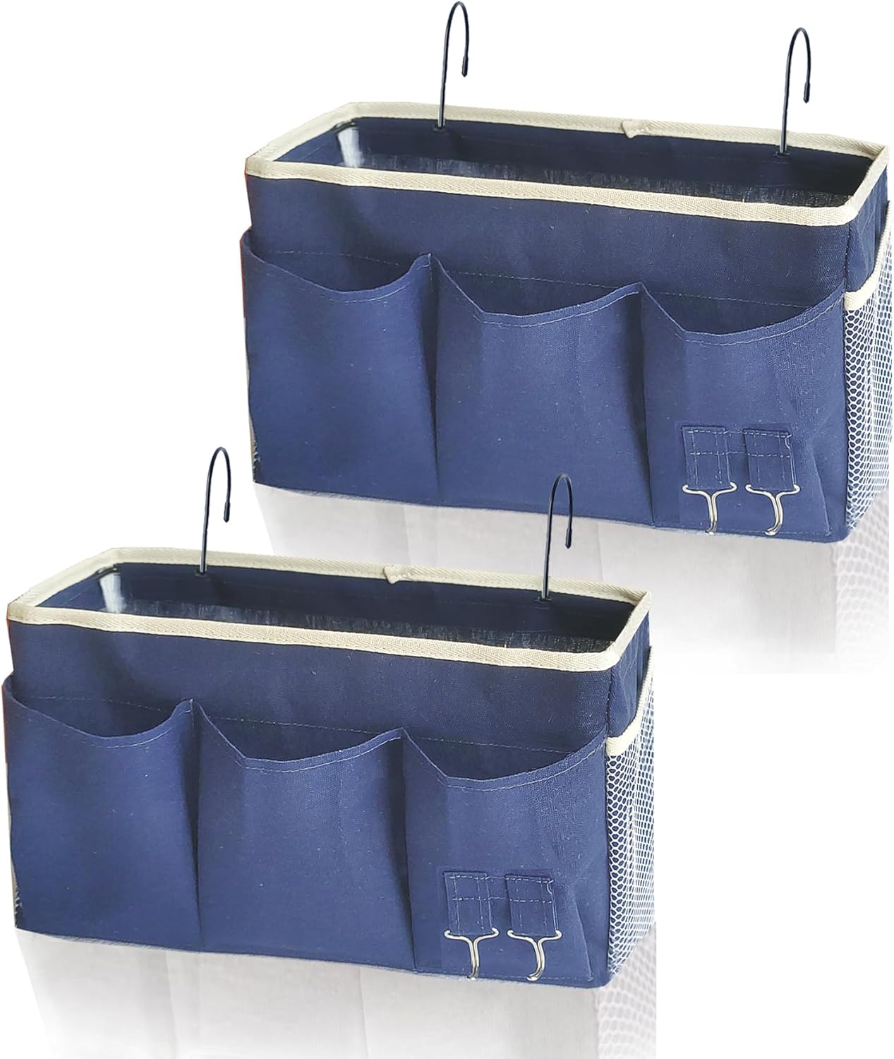 Bedside Caddy/Hanging basket Storage Organizer Bag for Bunk and Hospital Beds,College Dorm Bed，Can be Placed Glasses Books Mobile Phones (Grey 1)