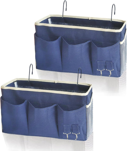 Bedside Caddy/Hanging basket Storage Organizer Bag for Bunk and Hospital Beds,College Dorm Bed，Can be Placed Glasses Books Mobile Phones (Grey 1)