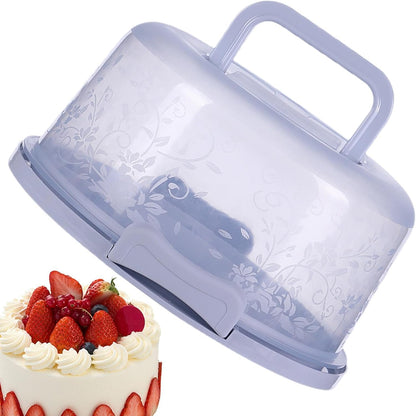 Cake Container, Round Cake Containers for 10 Inch Cakes, Portable Cakes Carrier with Lid and Handle, Dustproof Cupcake Holder, for Transport Pies Nuts Fruit Pie Muffin Pizza Desserts