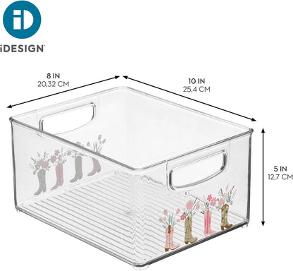 iDesign Stackable Clear Plastic Bin - Kitchen Organizers and Storage for Fridge and Pantry, 2-Pack