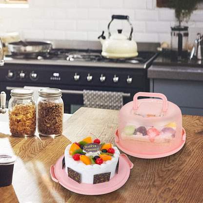 Cake Carrier with Lid and Handle, BPA-Free Cake Containers Cake Holder for 10 inch Cake Cupcake Carrier - Plastic Cover Two Sided Base for Transport Pies Nuts Fruit Perfect Gifts (Blue)