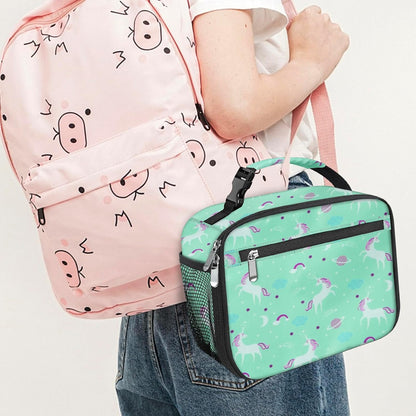 Kids Lunch Box for Boys Girls Lunch Bag Insulated Durable Lunchbox Children Lunch Tote Bag for School Black