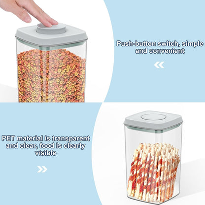 LEAWALK 10Lbs/10.57Qt Airtight Dog Cat Food Storage Container and Dog Treat Containers BPA-Free, PET Clear Stackable Pet Storage Bin, Pop Top, 1-Cup Scoop for Pet Food/Rice/Flour/Bread/Grains