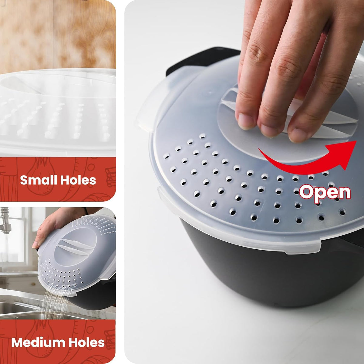 Large Microwave Cookware Steamer 2 Quart Vegetable Cooker for Cooking