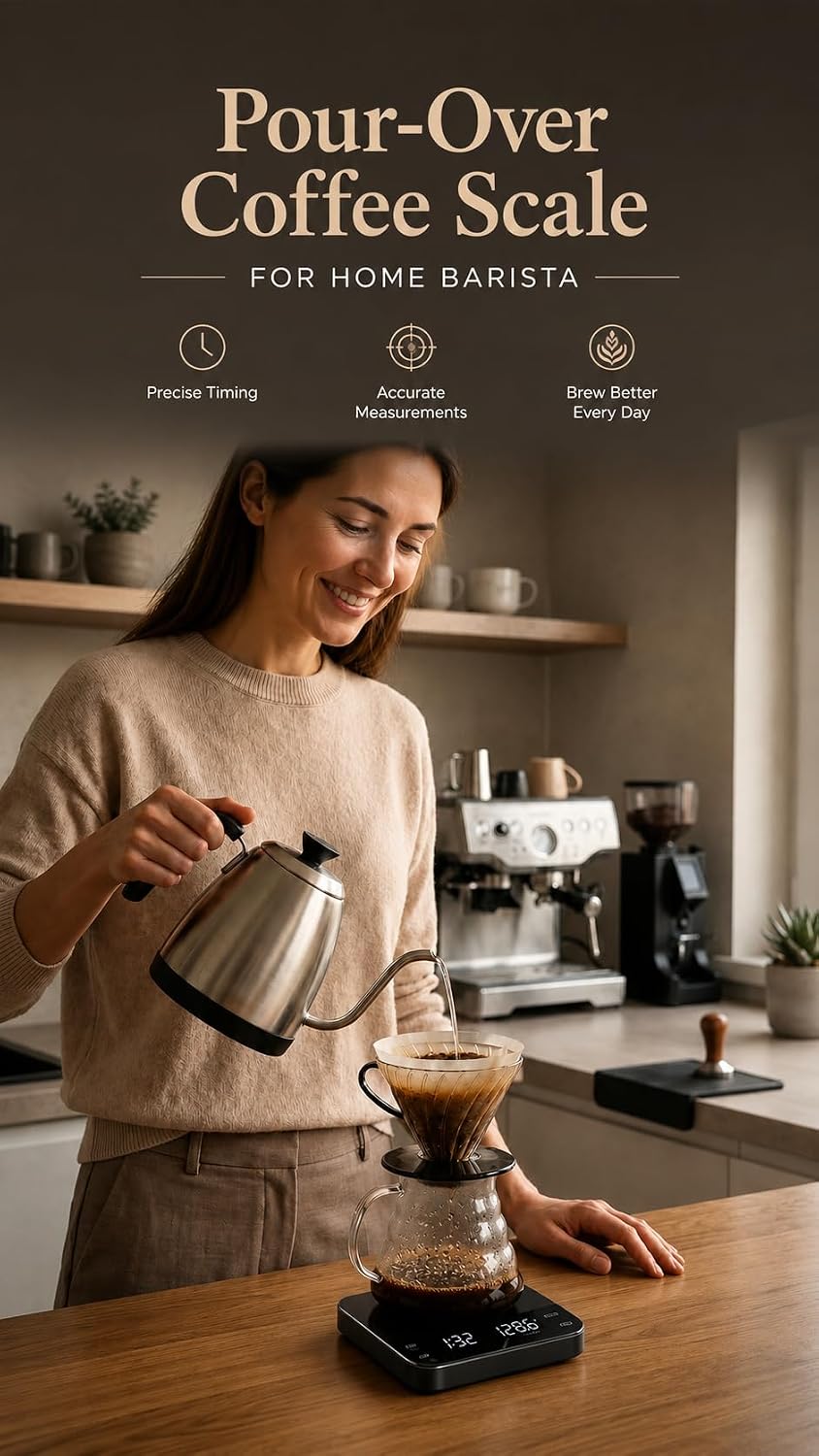 Espresso Coffee Scale with Timer, 0.1g Precision Mini Scale