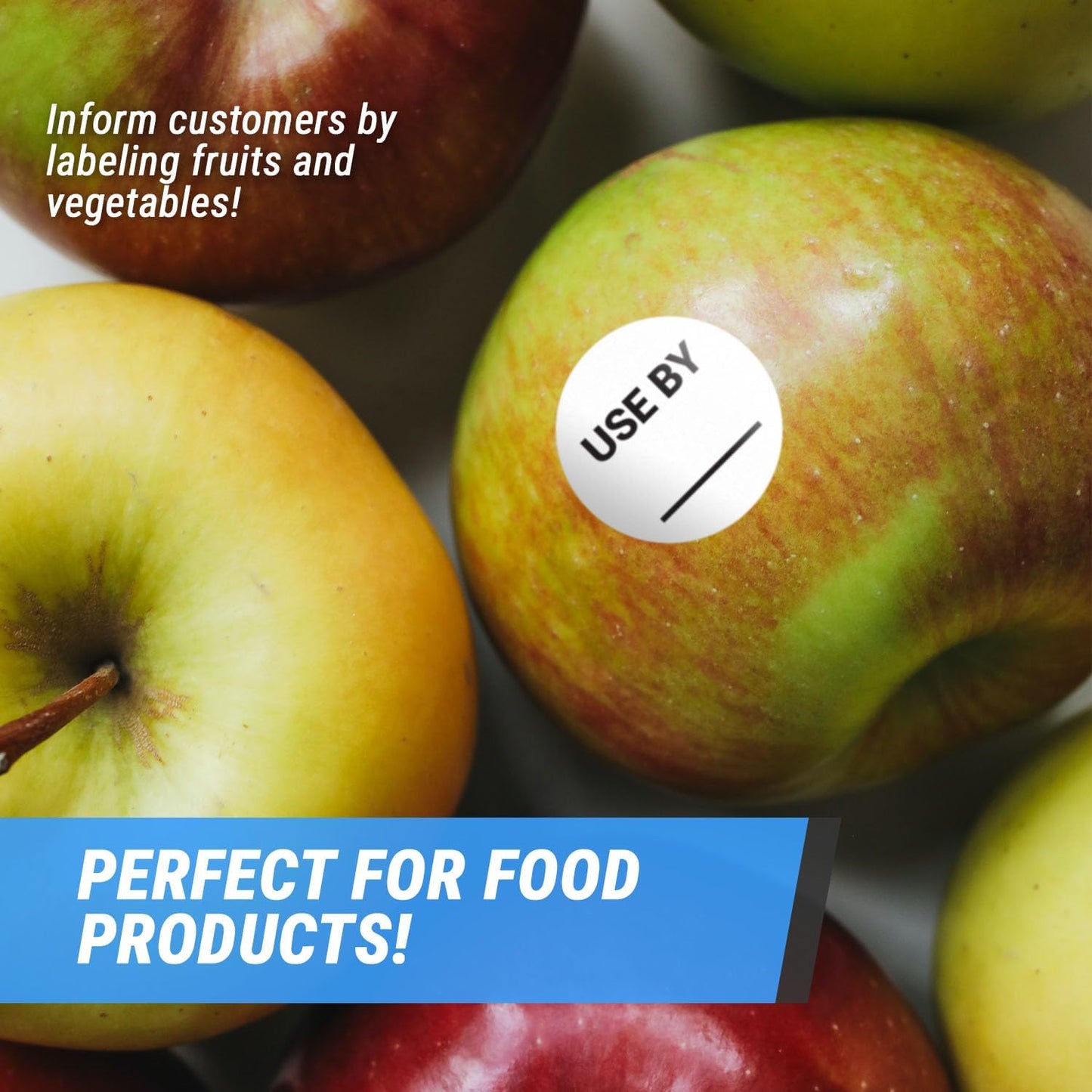 Use by/Expiration Food Date Labels (1.5 inch, Round - 300 Labels) Use by Date Stickers for Food Service, Dating Food Rotation, Best Before Food Prep, Delis or Restaurants