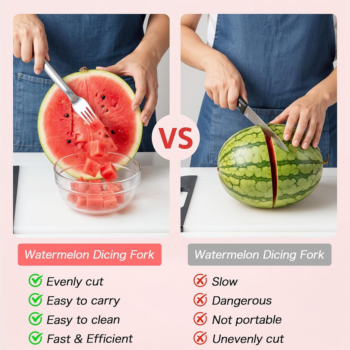 2pcs Watermelon Cutter Slicer Fruit Cutter Watermelon Fork Slicer
