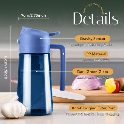 YARRAMATE 16oz/470ml Light-Blocking Dark Oil Sprayer for Cooking (Black)