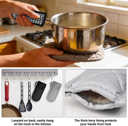 Cast Iron Handle Cover 4 Pcs Cast Iron Skillet Handle Covers Heat Resistant Lodge Handle Cover for Kitchen