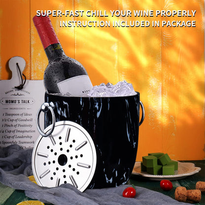 Ice Bucket with Lid, Scoop, Tongs and Strainer - Well Made Insulated Stainless Steel Keep Ice Frozen Longer - Ideal for Cocktail Bar, Parties, Chilling Wine, Champagne - 3 Liter (Stainless Steel)
