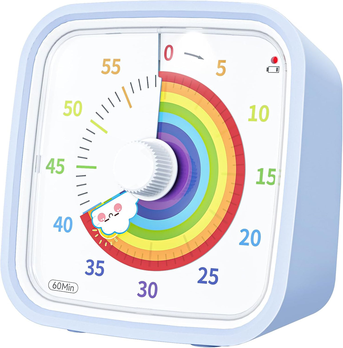 Yunbaoit Rainbow Visual Timer for Kids, 60-min Countdown Timer, Blue