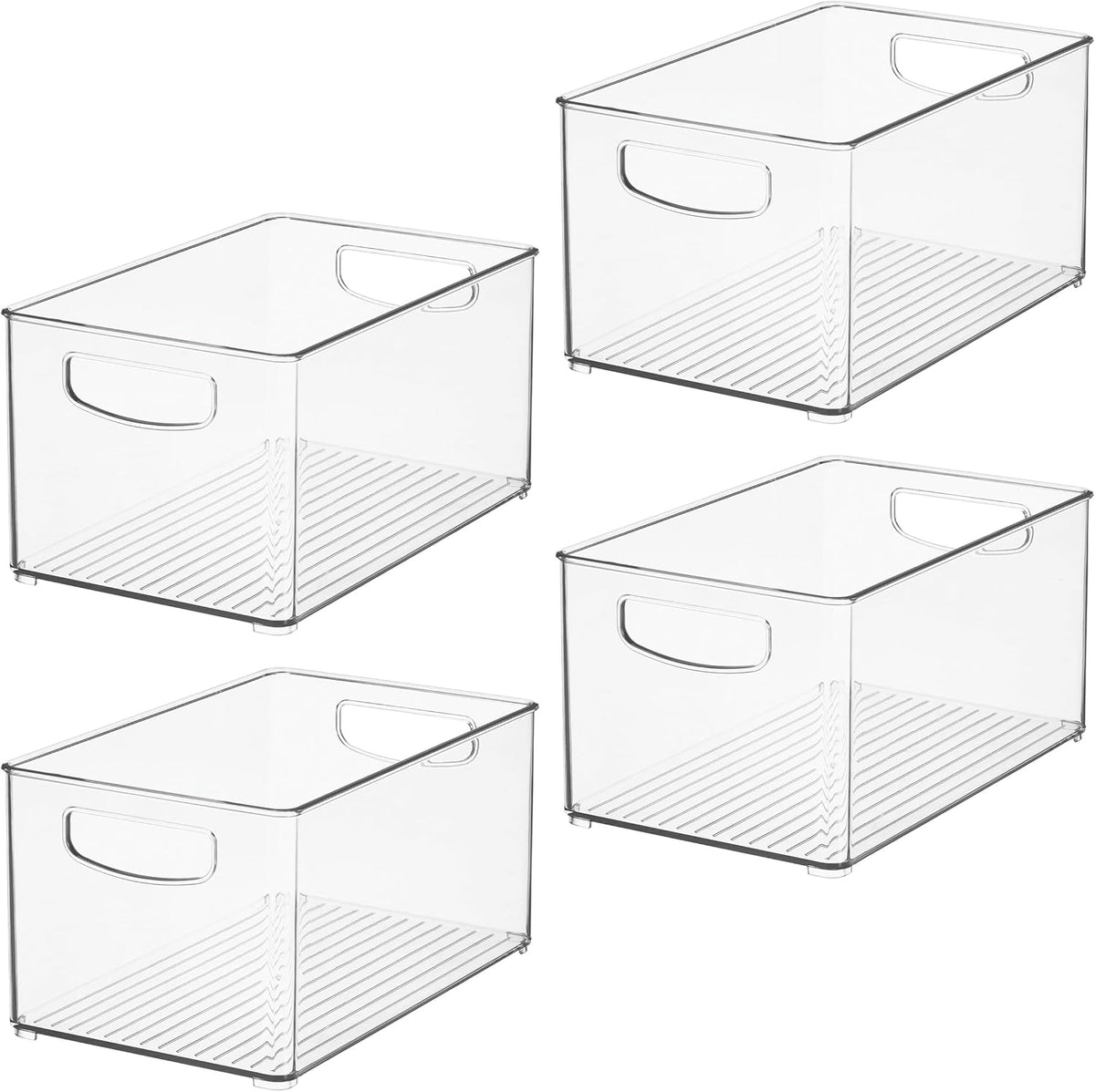 iDesign Stackable Clear Plastic Bin, 2-Pack | Kitchen Organizers and Storage, For Fridge and Pantry