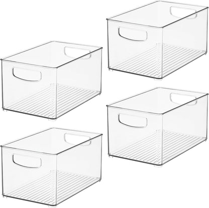 iDesign Stackable Clear Plastic Bin, 6-Pack | Kitchen Organizers and Storage, For Fridge and Pantry