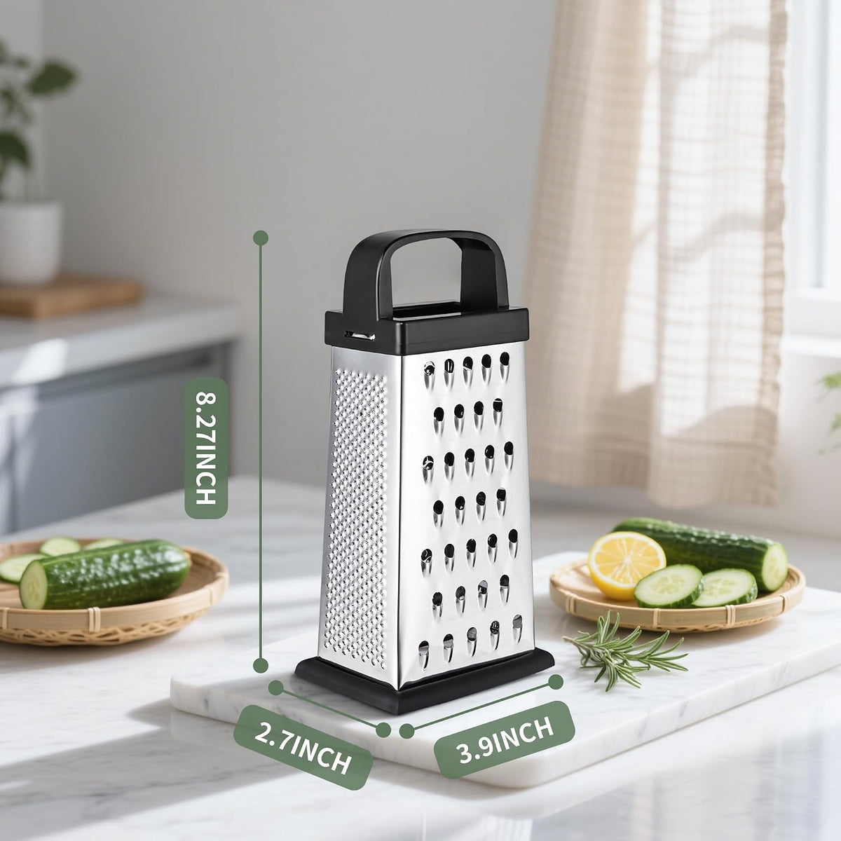 Kaishun Mini Cheese Grater,4-Sided Box Grater for Cheese, Vegetable & Fruit