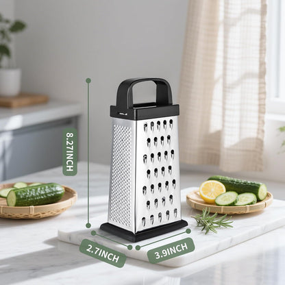 Kaishun Mini Cheese Grater,4-Sided Box Grater for Cheese, Vegetable & Fruit