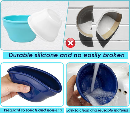 KOLUTI 6 Pack Silicone Bouillon Cups, 8oz Dessert Sauce Dipping Soup Prep Bowl, Small Ice Cream Creme Brulee Pudding Container, BPA Free, Oven, Microwave, Freezer and Dishwasher Safe