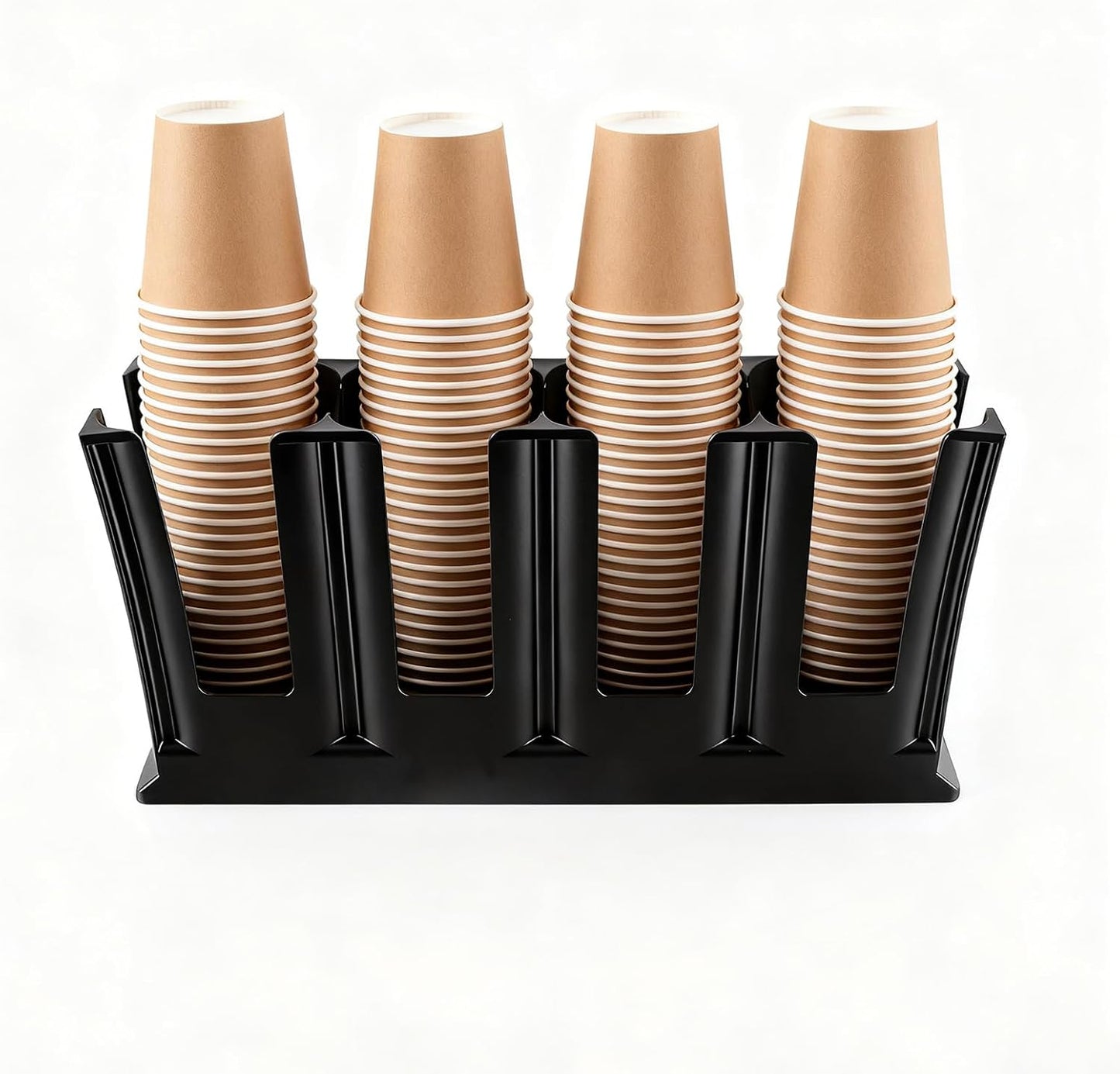 Commercial Cup and Lid Holder with Straw Organizer,Disposable Coffee Cup Condiment Dispenser for Countertop Org, Coffee Bar, Beverage Cup, Kitchen, Breakroom (11 Compartment Upright)