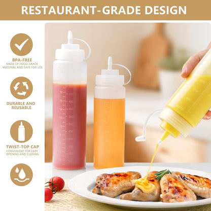 32 oz / 1000 ml Plastic Squeeze Bottles 3-Hole