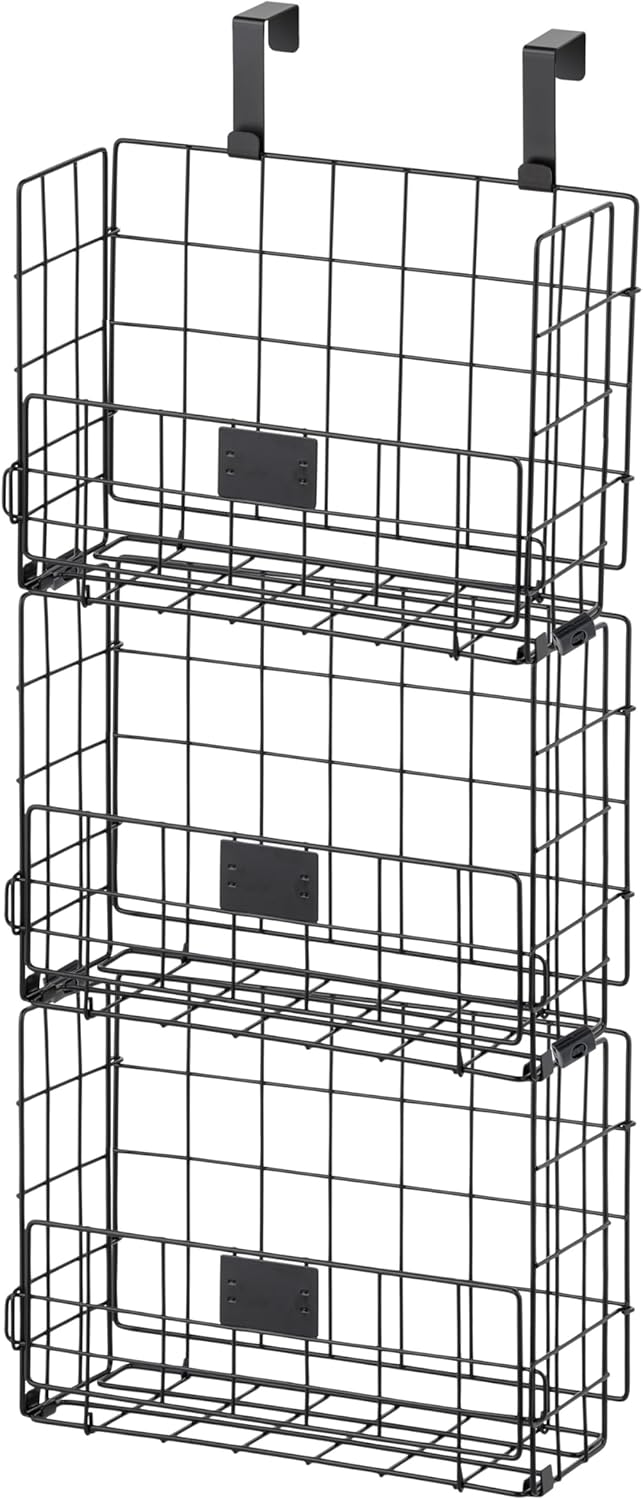 IRIS USA Wire Basket for Pantry Organizers and Storage, 2 Pack, Potato and Onion Storage, Easy Assembly, Stackable Storage Bins, Kitchen Cabinet Bathroom Shelf Organizers for Veggie, Fruit, Snack