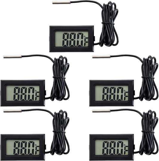 5-Pack Digital LCD Refrigerator Thermometer, Fahrenheit