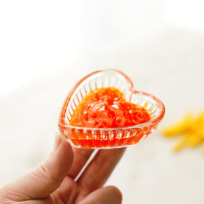 kanpura Mini Glass Bowls, Square Prep Bowl, Dishwasher Safe, Pinch Bowls for Dipping Spices Sauce, Stackable, 1.8 oz, Set of 6, (Clear)